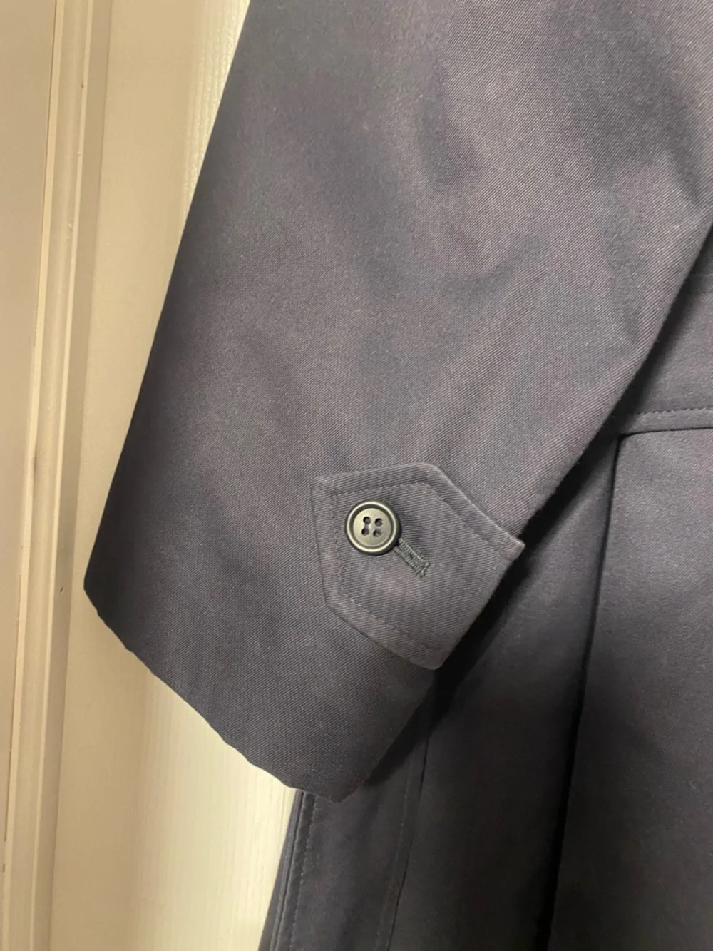 Burberry Navy Trench Coat with Check Lining - Picture 16 of 16